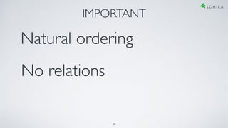 32
IMPORTANT
Natural ordering
No relations
 