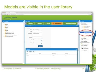 Cassandra platform – Christos Diou
Models are visible in the user library
Cassandra 1st Webinar 39
 