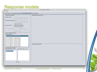 Cassandra platform – Christos Diou
Response models
Cassandra 1st Webinar 41
 