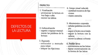 DEFECTOSDE
LALECTURA
 