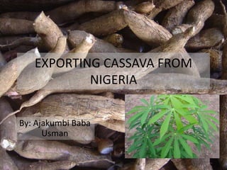 EXPORTING CASSAVA FROM
           NIGERIA


By: Ajakumbi Baba
      Usman
 