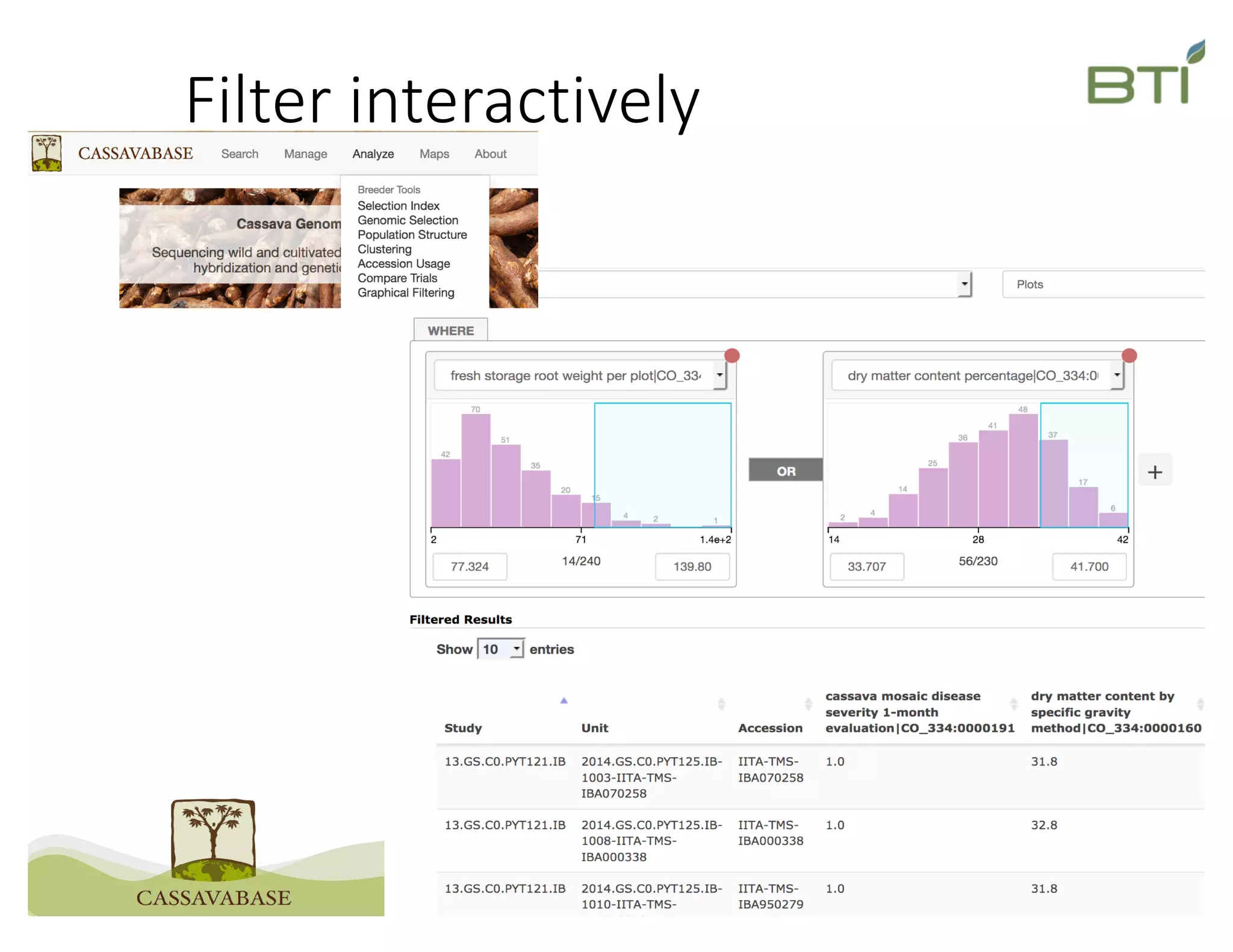 Filter interactively
 