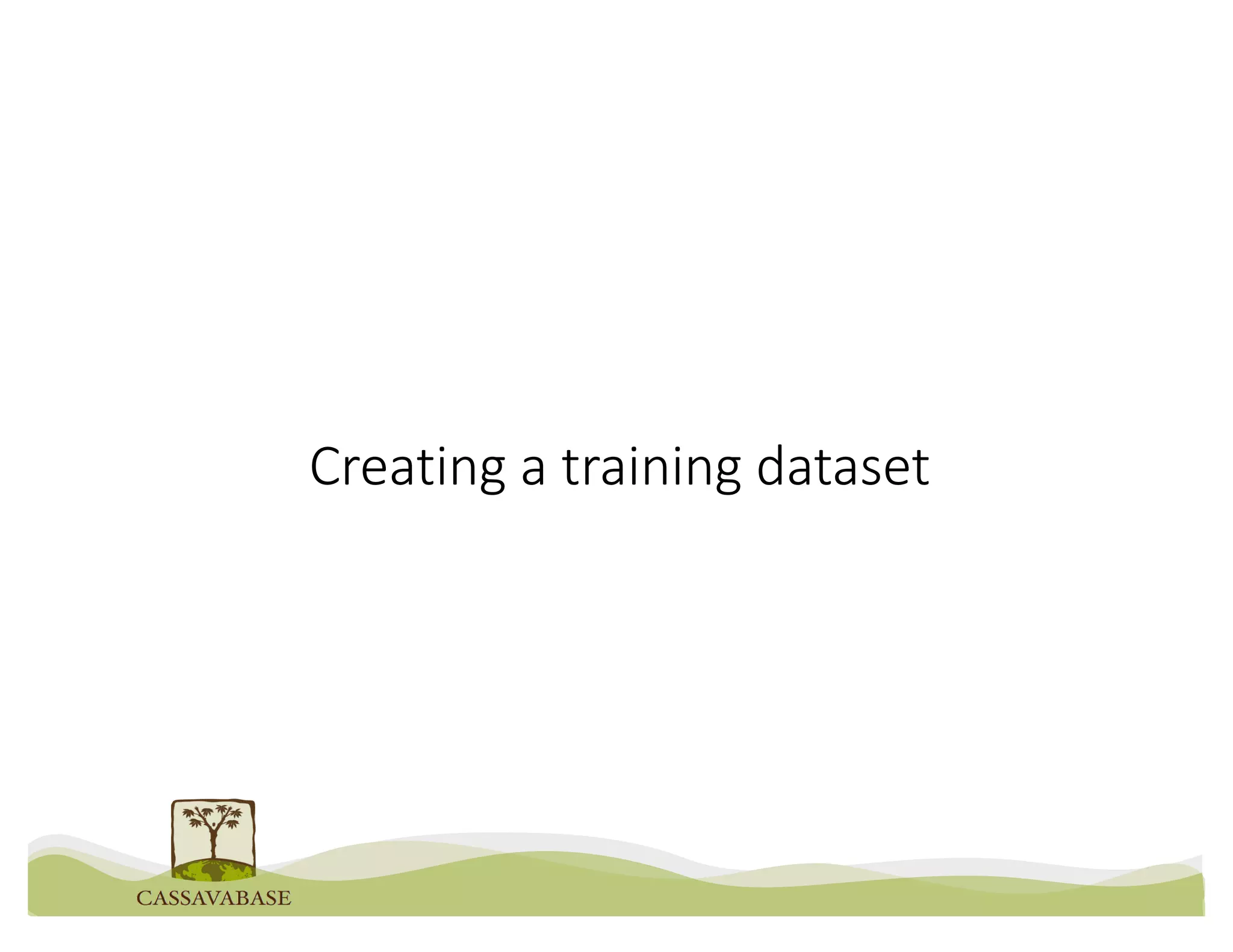 Creating a training dataset
 