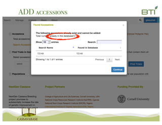 ADD accessions
Fuzzy	search
 