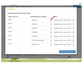 ADD accessions
Fuzzy	search
 
