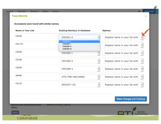 ADD accessions
Fuzzy	search
 