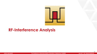 21
The Conference on Advancing Analysis & Simulation in Engineering | CAASE20nafems.org/caase20 June 16th – 18th | Virtual Conference
RF-Interference Analysis
 