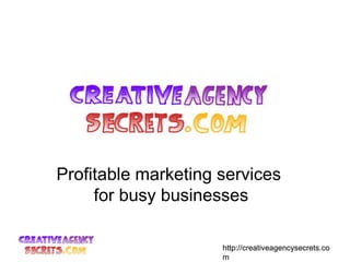Profitable marketing services  for busy businesses 