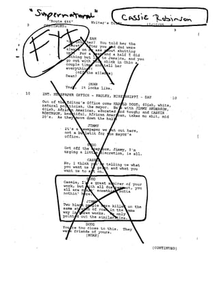 Supernatural 1.13 Route 666 Casting Sides for Cassie Robinson | PDF