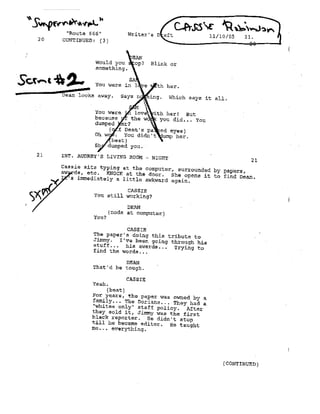 Supernatural 1.13 Route 666 Casting Sides for Cassie Robinson | PDF