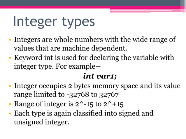 data types in C programming | PPTX