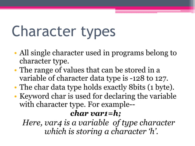 data types in C programming | PPTX