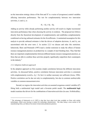 Cassiman in search of complementarity in the innovation strategy | PDF