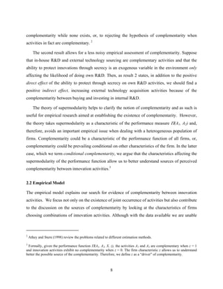 Cassiman in search of complementarity in the innovation strategy | PDF