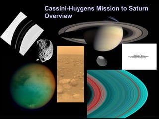 Cassini-Huygens Mission to Saturn
Overview




                                    QuickTime™ and a
                          TIFF (Uncompressed) decompressor
                             are needed to see this picture.