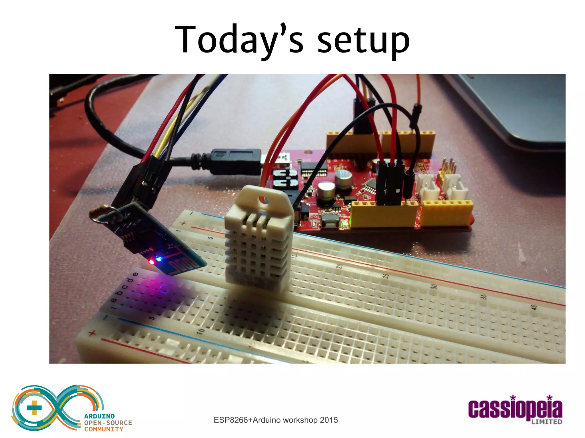 ESP8266+Arduino workshop 2015
Today’s setup
 