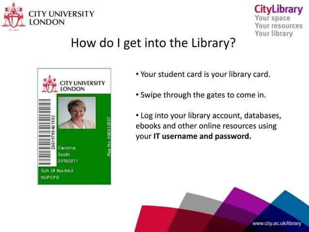 Cass Undergraduate Library Induction 2014-15 | PPT