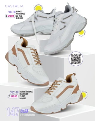 147COLECCIÓN URBAN
D
O
B
L
E
A
L
T
U
R
A
D O B L
E
A
L
T
U
R
A
D
E
T
A
L
L
ES DE CRIS
T
A
L
E
S
BLANCO
COAGULADO
22-26.5
B4D4L5O
748-58
BLANCO/MOSTAZA
COAGULADO
22-26.5
B4D6L1O
382-48
$ 599.00
$ 579.00
 