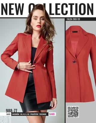 NEW C LLECTION
$ 689
SHEDRÓN CH, M, G, EG POLIÉSTER S5S3H0O
SACO
988-77
FALDA 960-59
 