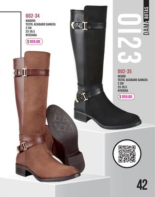 42
NEGRO
TEXTIL ACABADO GAMUZA
2 CM
23-26.5
N7D3E8A
002-35
$ 959.00
MADERA
TEXTIL ACABADO GAMUZA
2 CM
23-26.5
M7D3A8A
002-34
$ 959.00
42
BOTAS
 