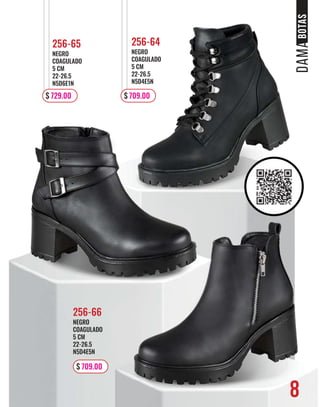 8
BOTAS
NEGRO
COAGULADO
5 CM
22-26.5
N5D4E5N
256-64
NEGRO
COAGULADO
5 CM
22-26.5
N5D6E1N
256-65
NEGRO
COAGULADO
5 CM
22-26.5
N5D4E5N
256-66
8
$ 709.00
$ 729.00 $ 709.00
 