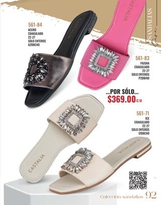 SANDALIAS
Colección sandalias
...POR SÓLO...
$369.00C/U
ICE
COAGULADO
22-27
SOLO ENTEROS
I2D8C4O
561-71
FIUSHA
COAGULADO
22-27
SOLO ENTEROS
P2D8I4O
561-83
ACERO
COAGULADO
22-27
SOLO ENTEROS
A2D8C4O
561-84
 