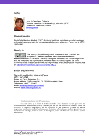 Implementing online resources in face-to-face university contexts. The students’ perspective