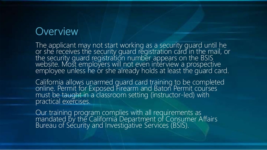 How to get a California Security Guard Card License