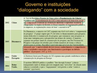 Governo e instituições
“dialogando” com a sociedade

 