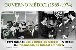 2127/09/2015Prof.ª Valéria Fernandes
GOVERNO MÉDICI (1969-1974)
 