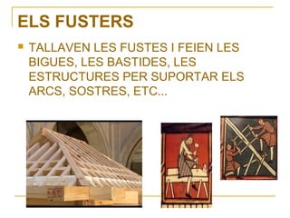 ELS FUSTERS


TALLAVEN LES FUSTES I FEIEN LES
BIGUES, LES BASTIDES, LES
ESTRUCTURES PER SUPORTAR ELS
ARCS, SOSTRES, ETC...

 