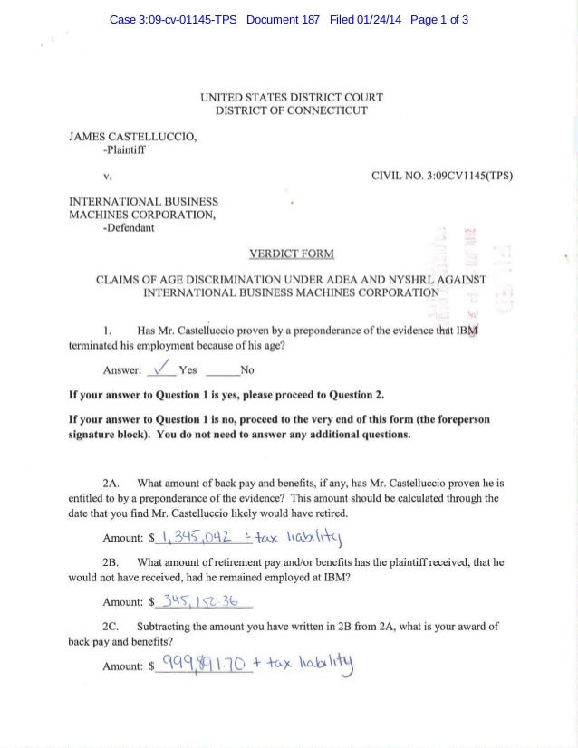 trial brief pages template california castelluccio v ibm jury verdict form trial brief pages template california castelluccio v ibm jury verdict form
