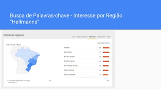 Busca de Palavras-chave - Interesse por Região
“Hellmanns”
 