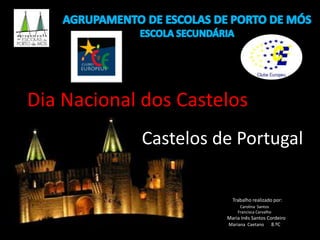 Castelos de Portugal
Trabalho realizado por:
Carolina Santos
Francisca Carvalho
Maria Inês Santos Cordeiro
Mariana Caetano 8.ºC
Dia Nacional dos Castelos
 