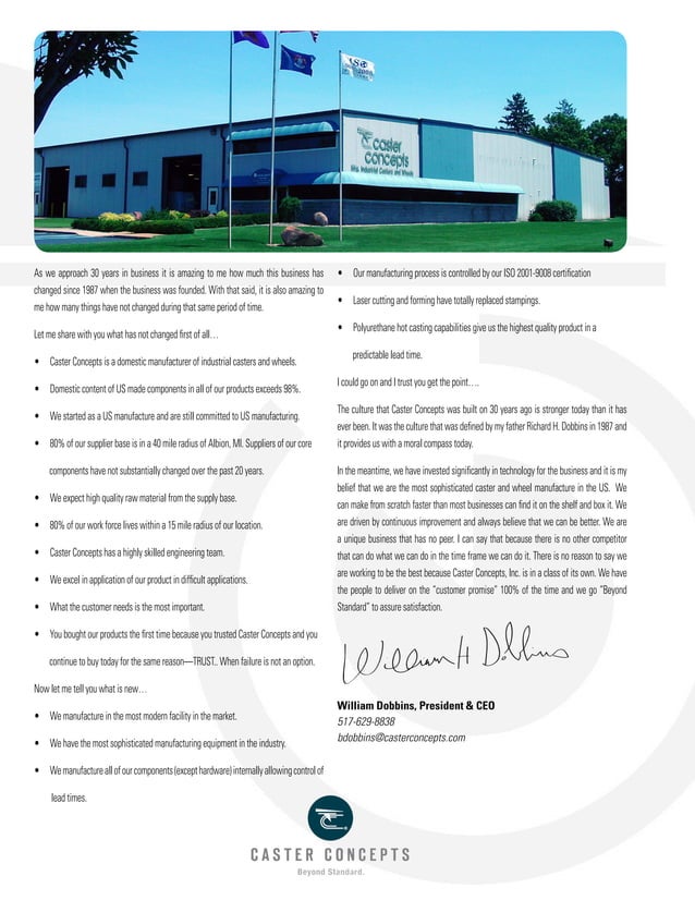 Caster Concepts Catalog PDF Manufacturing Industry Industries