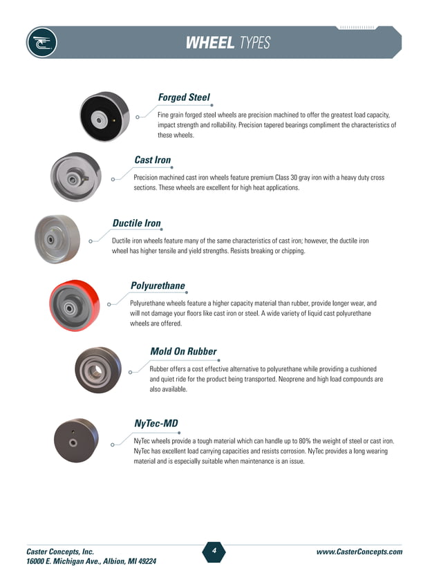 Caster Concepts Catalog PDF Manufacturing Industry Industries