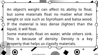 Exploring Density: Understanding Why Objects Float or Sink in Water | PPTX
