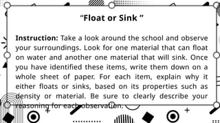 Exploring Density: Understanding Why Objects Float or Sink in Water | PPTX