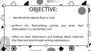 Exploring Density: Understanding Why Objects Float or Sink in Water | PPTX