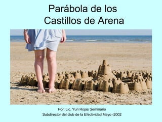 Parábola de los
Castillos de Arena
Por: Lic. Yuri Rojas Seminario
Subdirector del club de la Efectividad Mayo -2002
 