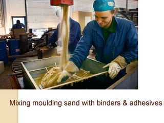 Mixing moulding sand with binders & adhesives

 