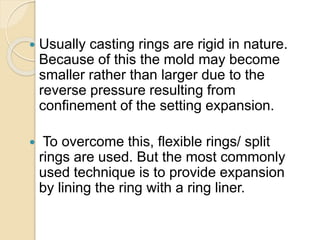 Cast Rings Methods Casting in dentistry | PPTX