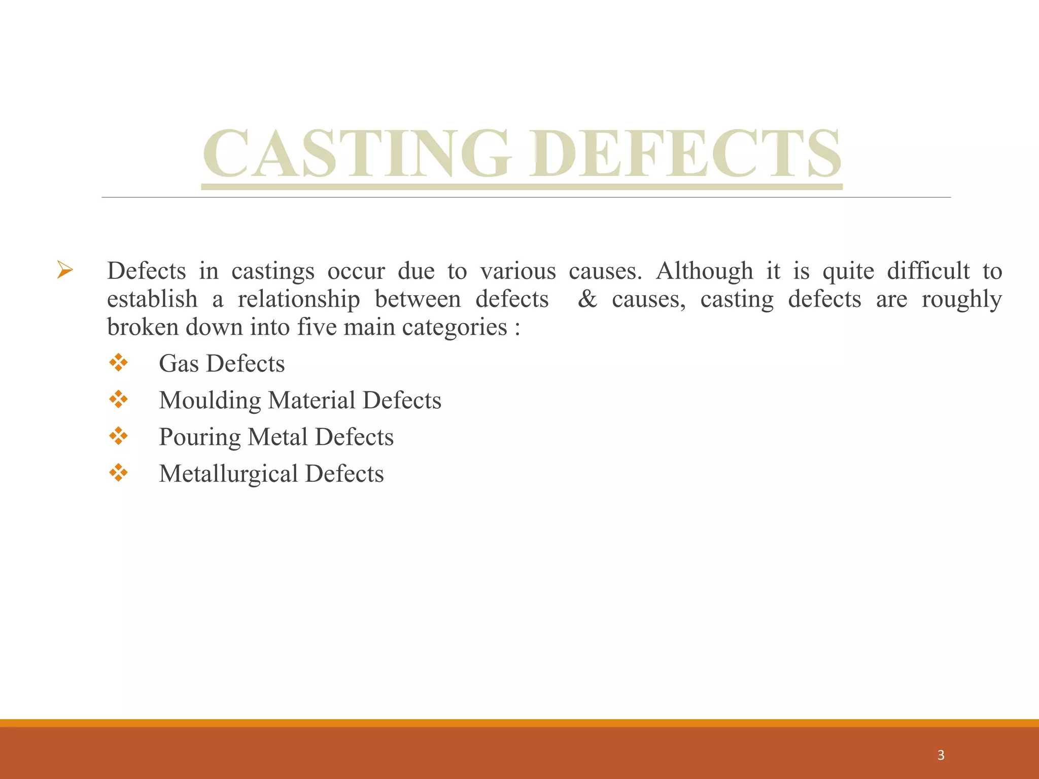 Casting defects