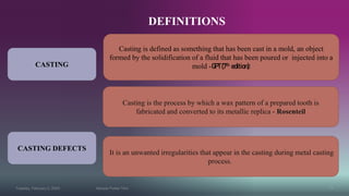 Casting defects in dentistry | PPTX