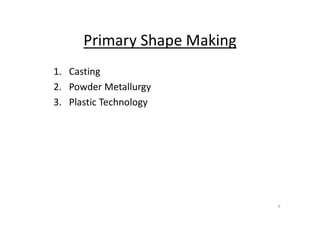 CASTING_INTRODUCTION and types of casting | PDF