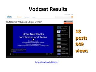 Vodcast Results http:// owlsweb.blip.tv / 18 posts 949 views 