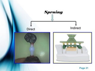 Page 21
Spruing
Direct Indirect
 