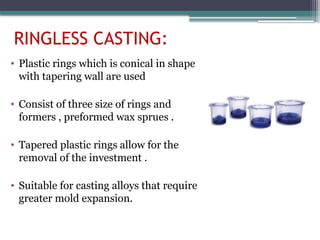 Cast Rings Methods Casting procedures for dental students reference | PPTX