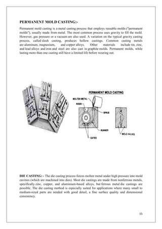 Cating Inprocess Report Casting process and moulding process file for trainning report complet ...