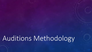 Auditions Methodology
 